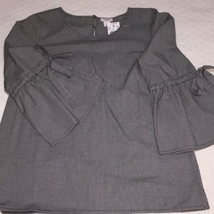 J. Crew Black & White Gingham Blouse. Sz XS NWT